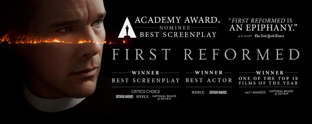 First Reformed movie poster on film budget of Oscars page